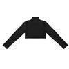 Alvivi Kids Big Girls Ballet Dance Sport Outfits Long Sleeve Turtle Neck Crop Top Shirt with Booty Shorts Gym Leotard Black 8 view 4