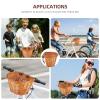 HITECHLIFE Handlebar Bike Basket, Kid Front Handlebar Wicker Bike Basket, Children D-Shape Basket with Leather Straps for Kids Children Gift, Arts and Crafts, Bicycle Accessory view 3