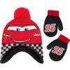 Disney Boys Winter Hat And Mitten Set, Cars Lightning McQueen Toddler Beanie For Ages 2-4, Red/Black/White view 1
