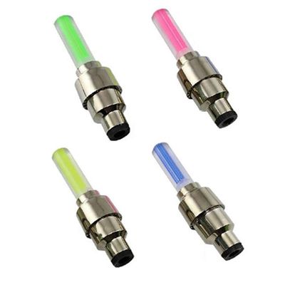 4 Pcs LED Bike Wheel Light Bike Wheel Tire Valve Cap Flashlight Lamp LED Flash for Car Bicycle Assorted Color