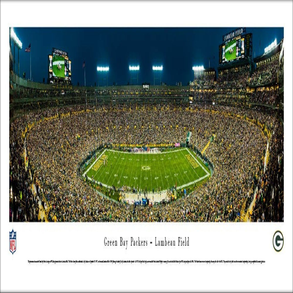 Blakeway Worldwide Panoramas, Inc. Green Bay Packers, Night Game - 40x13.5-inch Poster