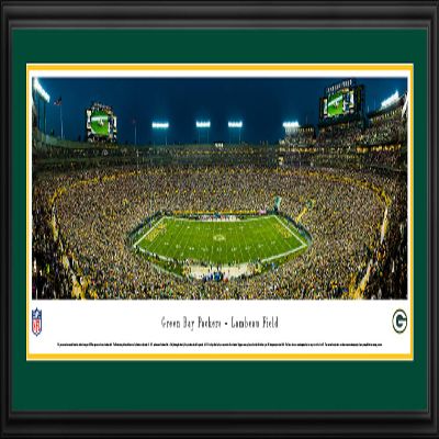 Green Bay Packers, Night Game - 44x18-inch Panoramic Deluxe Framed Picture