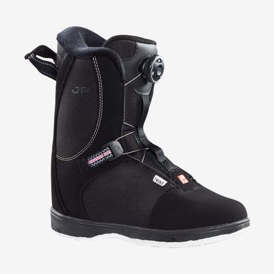 HEAD JR BOA Junior 2-Size Footbed Easy-Entry Lightweight Linerless All-Mountain Snowboard Boots, Black, 185