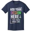 Custom T Shirt Youth Girl Boy Add Your Text Image Photo 2 Sided Personalized Kids T Shirt Navy view 1