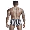 TAUWELL Mens Low Rise Stripe Trunks Boxer Briefs Underwear (0202 Black, Medium) view 2