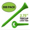 Clip Wipes Logo Golf Tees  2  (300/Pack)  Custom TEECUP Imprint - Personalized Monogram Initial Letters (A-Z) (GRN-WHT-K) view 2