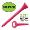 Clip Wipes Logo Golf Tees  2  (300/Pack)  Custom TEECUP Imprint - Personalized Monogram Initial Letters (A-Z) (PNK-WHT-B) view 2
