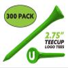 Clip Wipes Logo Golf Tees  2  (300/Pack)  Custom TEECUP Imprint - Personalized Monogram Initial Letters (A-Z) (GRN-WHT-U) view 2