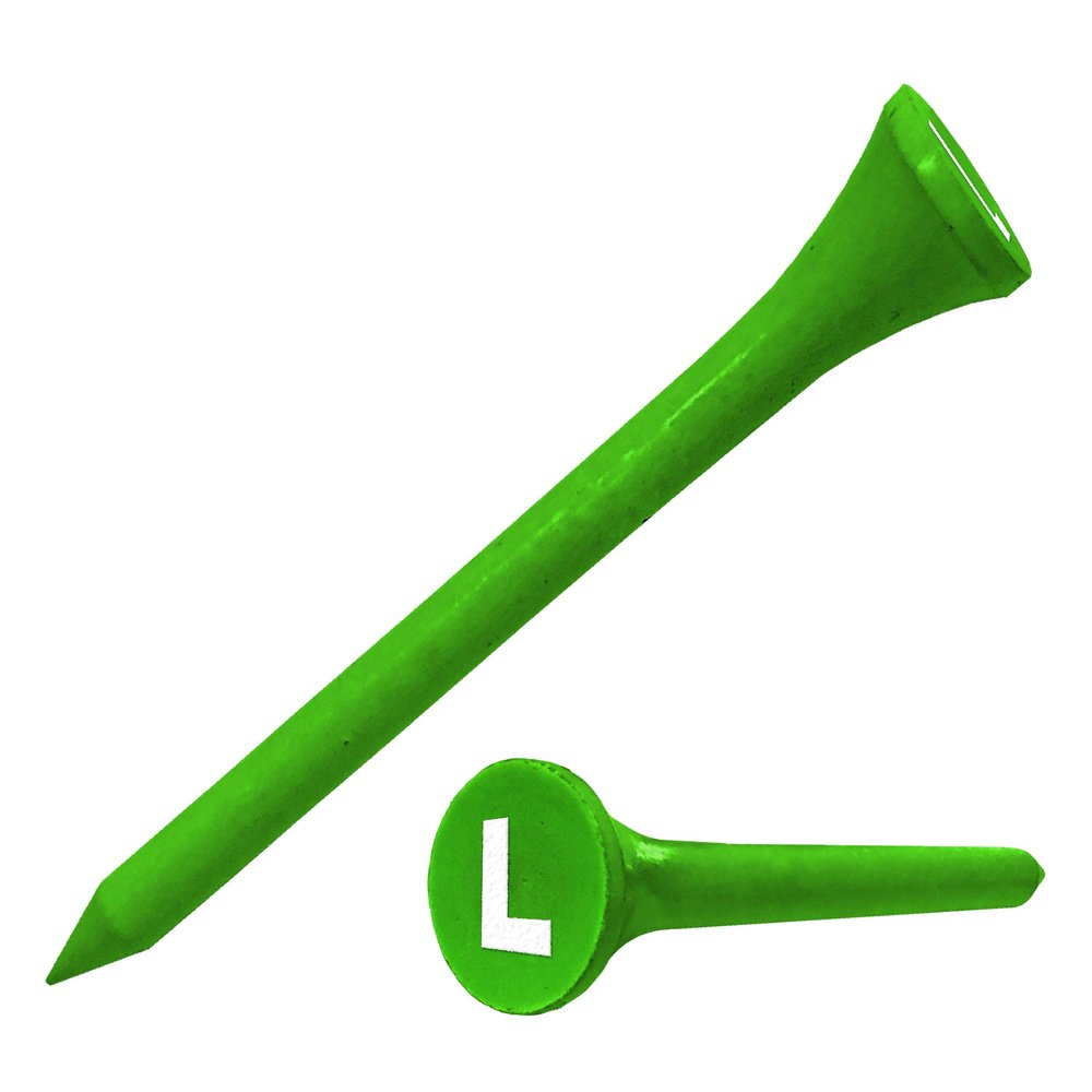 Clip Wipes Logo Golf Tees  2  (300/Pack)  Custom TEECUP Imprint - Personalized Monogram Initial Letters (A-Z) (GRN-WHT-L)