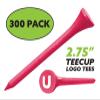 Clip Wipes Logo Golf Tees  2  (300/Pack)  Custom TEECUP Imprint - Personalized Monogram Initial Letters (A-Z) (PNK-WHT-U) view 2