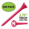 Clip Wipes Logo Golf Tees  2  (300/Pack)  Custom TEECUP Imprint - Personalized Monogram Initial Letters (A-Z) (PNK-WHT-M) view 2