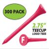 Clip Wipes Logo Golf Tees  2  (300/Pack)  Custom TEECUP Imprint - Personalized Monogram Initial Letters (A-Z) (PNK-WHT-F) view 2