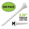 Clip Wipes Logo Golf Tees  3 1/4 (300/Pack)  Custom TEECUP Imprint - Personalized Monogram Initial Letters (A-Z) (WHT-BLK-M) view 2