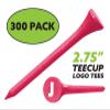Clip Wipes Logo Golf Tees  2  (300/Pack)  Custom TEECUP Imprint - Personalized Monogram Initial Letters (A-Z) (PNK-WHT-J) view 2