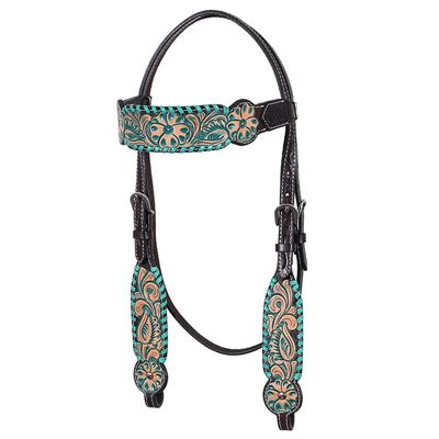 HILASON Western Horse Headstall American Leather Dark Brown Harness | Bridle