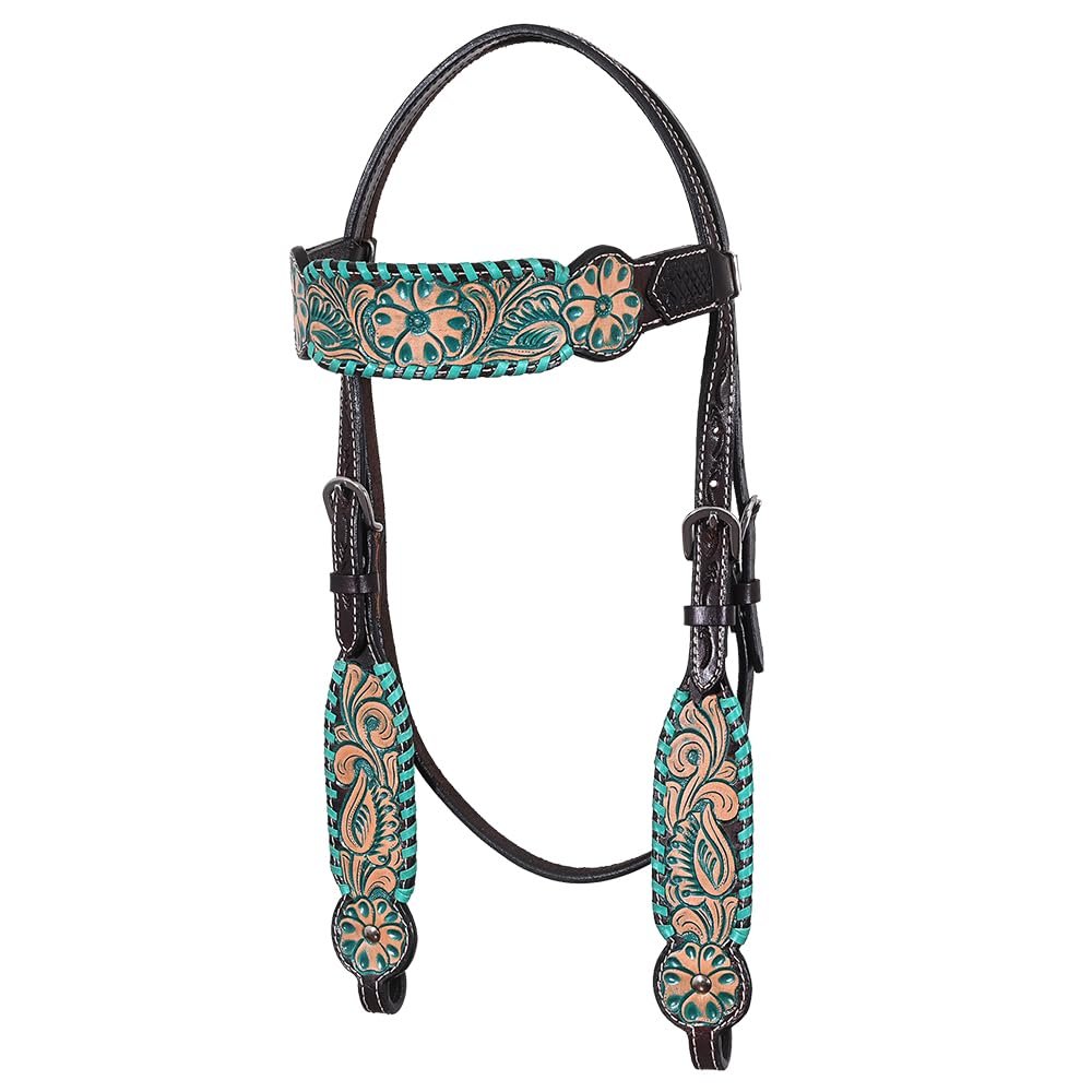 HILASON Western Horse Headstall American Leather Dark Brown Harness | Bridle