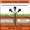 Orange Screw Ultimate Ground Anchors: Heavy Duty Screw-in Tent Stakes for High Wind, Sand, Canopies, and Camping - Made in USA, 100% Recycled, Included T-Grip Tool - (Small, 4 Pack, Black) view 3