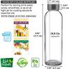 Brieftons Borosilicate Glass Water Bottles 18 Oz, 6 Pack, Dishwasher Safe, Leakproof Stainless Steel Lids, Clear Glass Bottles with Lids for Juice, Smoothies, Kombucha, Reusable Beverage Containers view 2