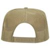 Ashen Fane Polyester Foam Front 5 Panel High Crown Mesh Back Trucker Hat, Khaki view 2