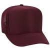 Ashen Fane Polyester Foam Front 5 Panel High Crown Mesh Back Trucker Hat, Maroon view 1