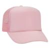 Ashen Fane Polyester Foam Front 5 Panel High Crown Mesh Back Trucker Hat, Pink view 1