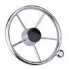 Boat Steering Wheel, 11 inch Stainless Steel Marine Steering Wheel Adapter Fit 3/4 inch Tapered Shaft, 5 Spoke Destroyer Style with Control Knob and Center Cap for Boats, Yachts, Pontoon Boats view 2