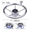 Boat Steering Wheel, 11 inch Stainless Steel Marine Steering Wheel Adapter Fit 3/4 inch Tapered Shaft, 5 Spoke Destroyer Style with Control Knob and Center Cap for Boats, Yachts, Pontoon Boats view 3