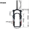 Knoijijuo 24 Inch Bike Suspension Fork, 28.6 Mm Straight Tube Aluminum Alloy MTB Pneumatic Damper Disc Brake 100Mm Travel, White,B view 2