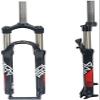 Knoijijuo 24 Inch Bike Suspension Fork, 28.6 Mm Straight Tube Aluminum Alloy MTB Pneumatic Damper Disc Brake 100Mm Travel, White,B view 4