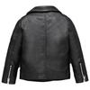 Echinodon Girls' Faux Leather Jacket Children Motorcycle Zipper Jacket Leather Coats Black 100 view 2