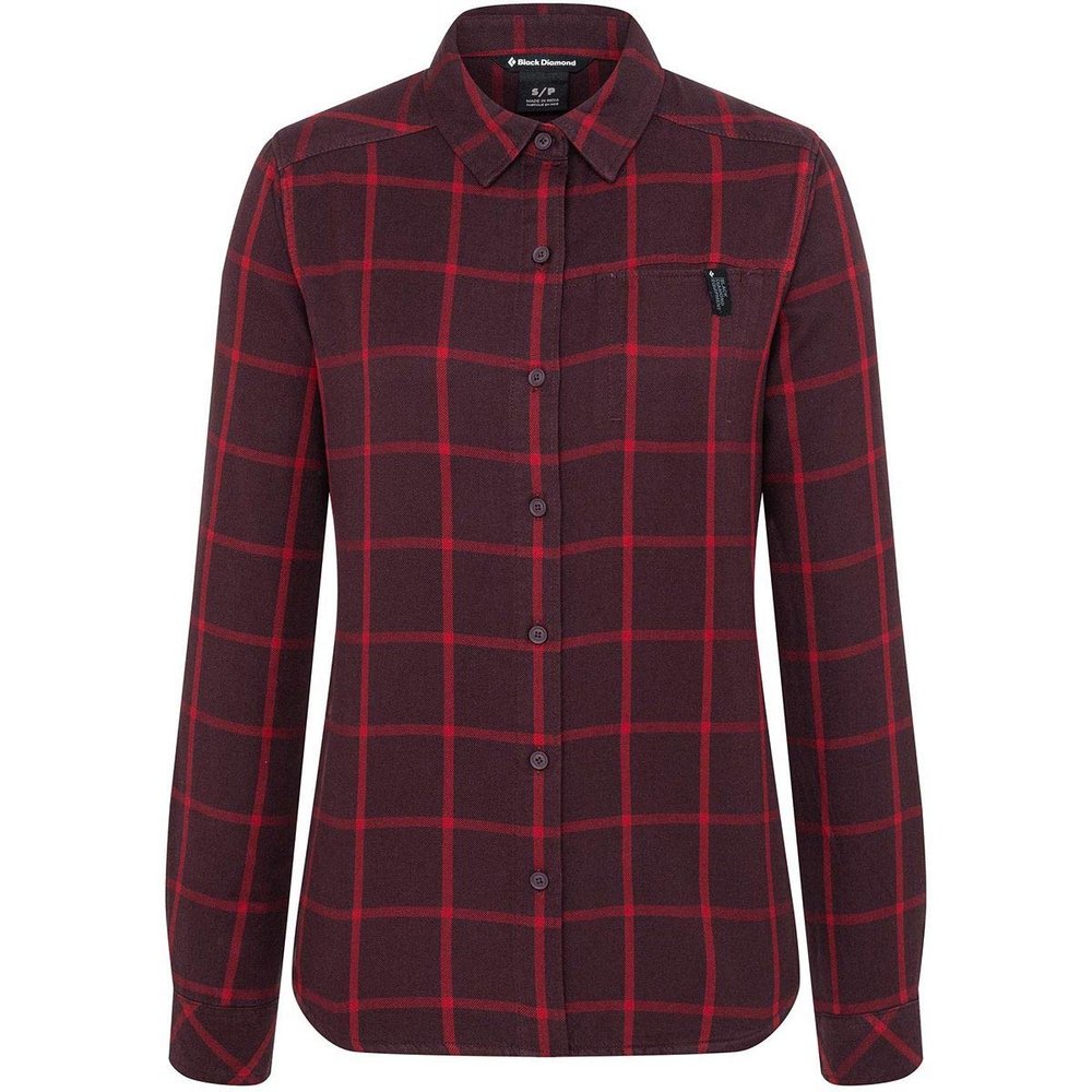 Black Diamond Equipment W Serenity Ls Flannel Shirt - Bordeaux-Vermilion Plaid - Extra Large