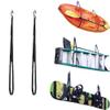 JD104 Wall Hangers 100IBS Capacity Kayak Storage for Paddle Board,Surfbard,Longboards Indoor Kayak Storage Straps System for Garage or Shed,Black view 1