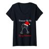 Womens Prosecco Ho Ho Christmas Party Santa Hat V-Neck T-Shirt view 1