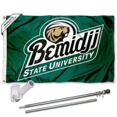Bemidji State Beavers Flag with Pole and Bracket Mount Kit