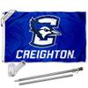 Creighton Bluejays Flag with Pole and Bracket Mount Kit view 1