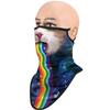 Obacle Bandana Face Mask with Ear Loops Neck Gaiter Face Mask Scarf Face Cover for Men Women (Cat Rainbow Multicolored) view 3