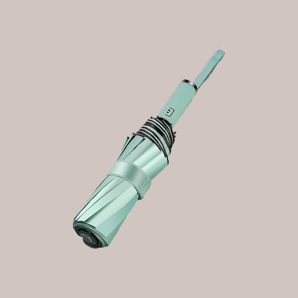 automatic umbrella, UV-proof and rain-proof dual-purpose folding vinyl umbrellaBlack, red, blue, gold, light green, light pink (Light green)