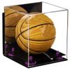 Better Display Cases Acrylic Mini - Miniature (not Full Size) Basketball Display Case with Mirror, Purple Risers, Wall Mount and Black Base (B03) view 1