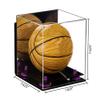 Better Display Cases Acrylic Mini - Miniature (not Full Size) Basketball Display Case with Mirror, Purple Risers, Wall Mount and Black Base (B03) view 2