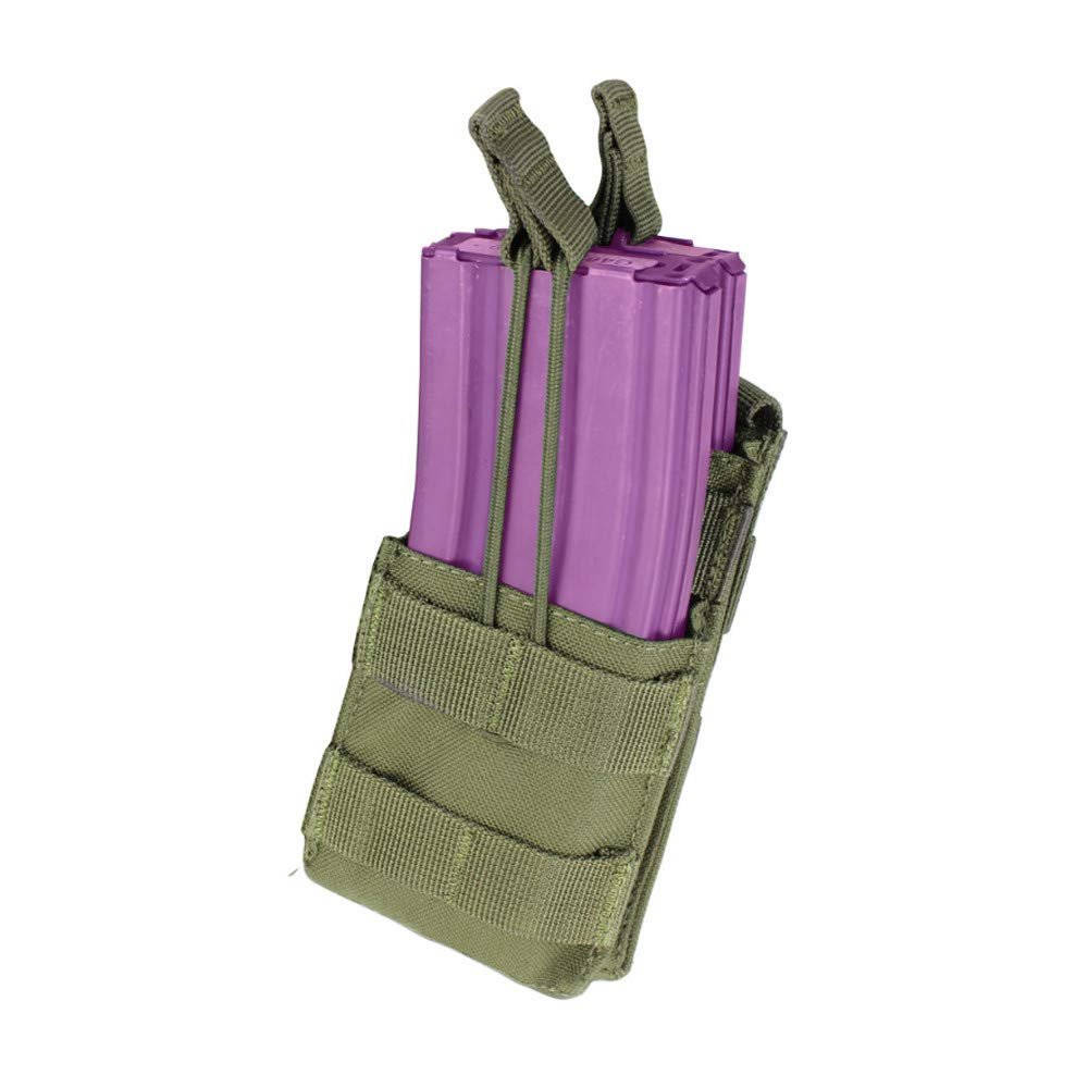 MOLLE PALS Modular Single Stack Bungee Open Top Magazine Mag Pouch-OD Green