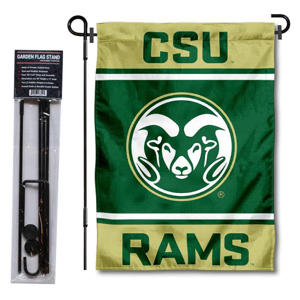 Colorado State Rams Garden Flag with Stand Holder