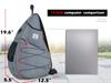 d'yallee Tennis Bag for Men Women, Racquetball Pickleball Paddle Squash Sling Bags Crossbody Sports Backpack Adult with USB Charge Port (Gray) view 4