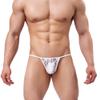 4UFIT Men's Transparent Thong Underwear Comfty Lace Pouch Underwear Black/White view 3