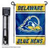 Delaware Blue Hens Garden Flag with Stand Holder view 2