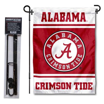 Alabama Crimson Tide Garden Flag with Stand Holder