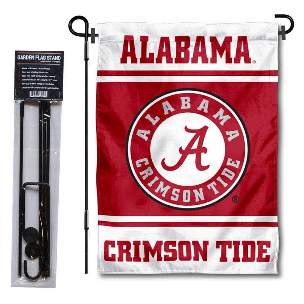 Alabama Crimson Tide Garden Flag with Stand Holder