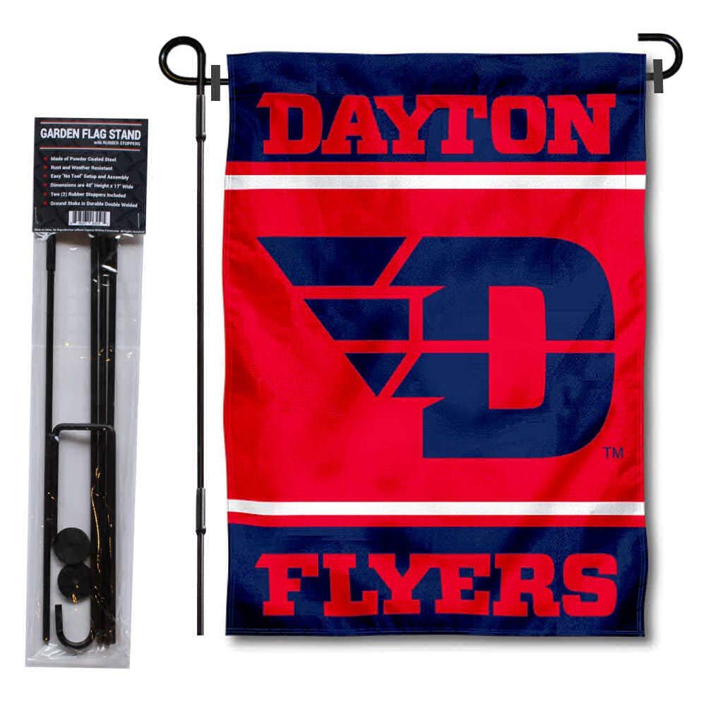 Dayton Flyers Garden Flag with Stand Holder