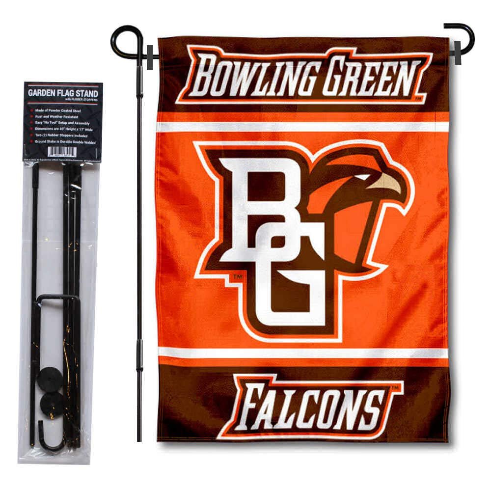 Bowling Green State Falcons Garden Flag with Stand Holder