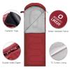 ECOOPRO Warm Weather Sleeping Bag - Portable, Waterproof, Compact Lightweight, Comfort with Compression Sack - Great for Outdoor Camping, Backpacking & Hiking-83 L x 30" W Fits Adults (G-Wine red) view 3