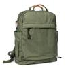 GOOTIUM Canvas Backpack for Women Vintage Style Zipper Bag Men's Casual Daypack Cloth Outdoor Travel Rucksack, Olive view 3